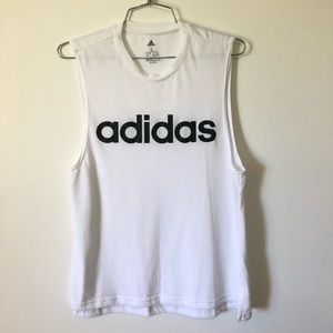 White adidas muscle tank top size small